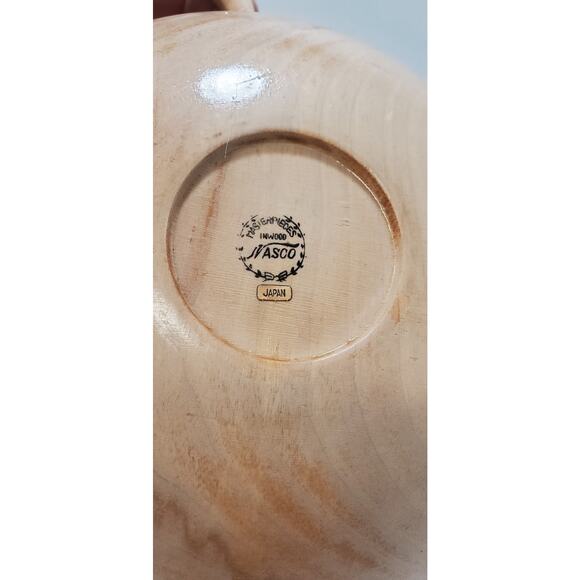 Set of 2 NASCO Vintage MCM Potato Chips Peanuts Wood Bowls Folk Art - Picture 6 of 9